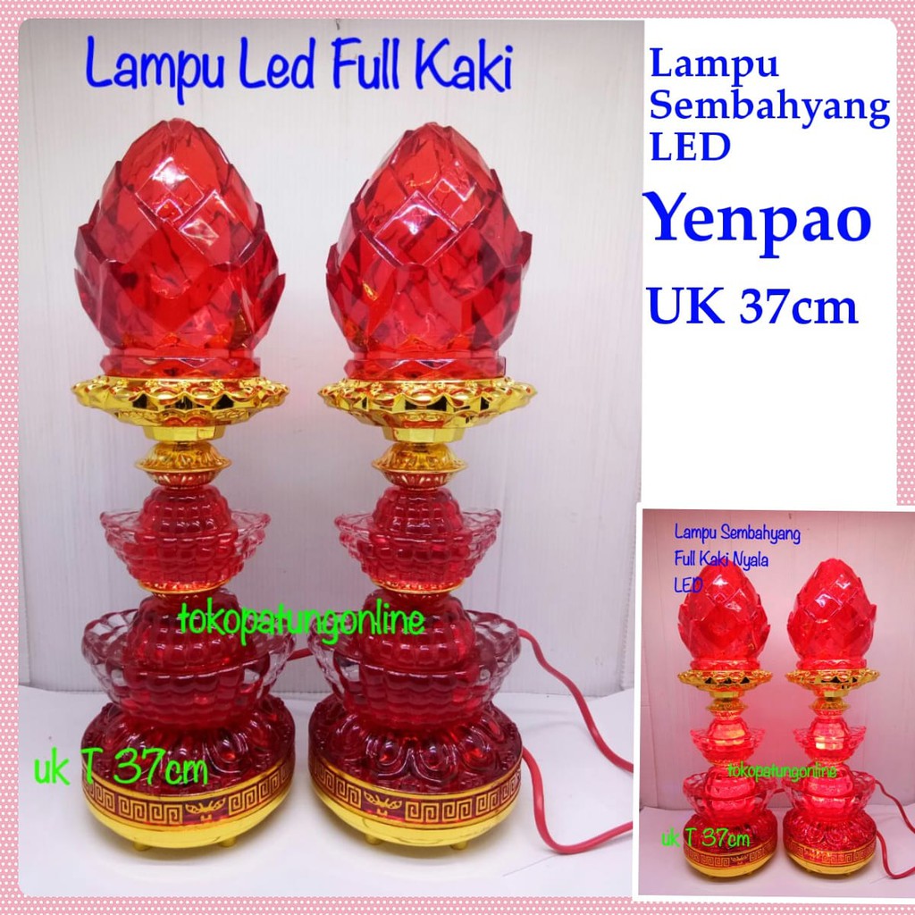 Lampu Sembahyang Motif Yenpao Merah Jumbo 037