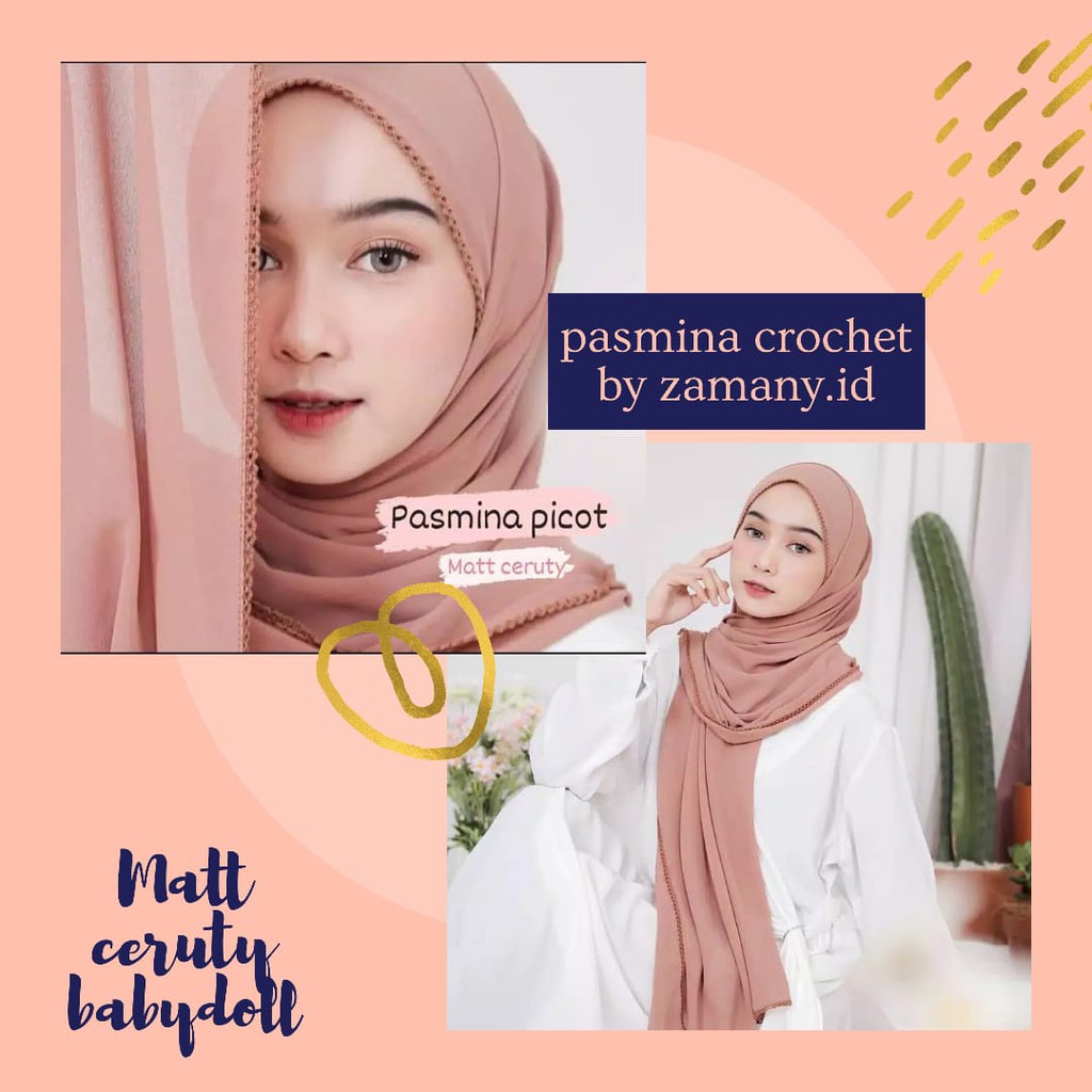 Pashmina Ceruty Crocet Shawl Premium