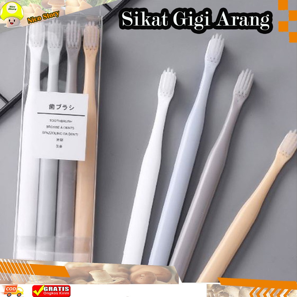 (NCS) Sikat Gigi Arang Putih Sensitif Eco Friendly Travel Tooth Brush Kepala Kecil Bulu Lembut Sensitive