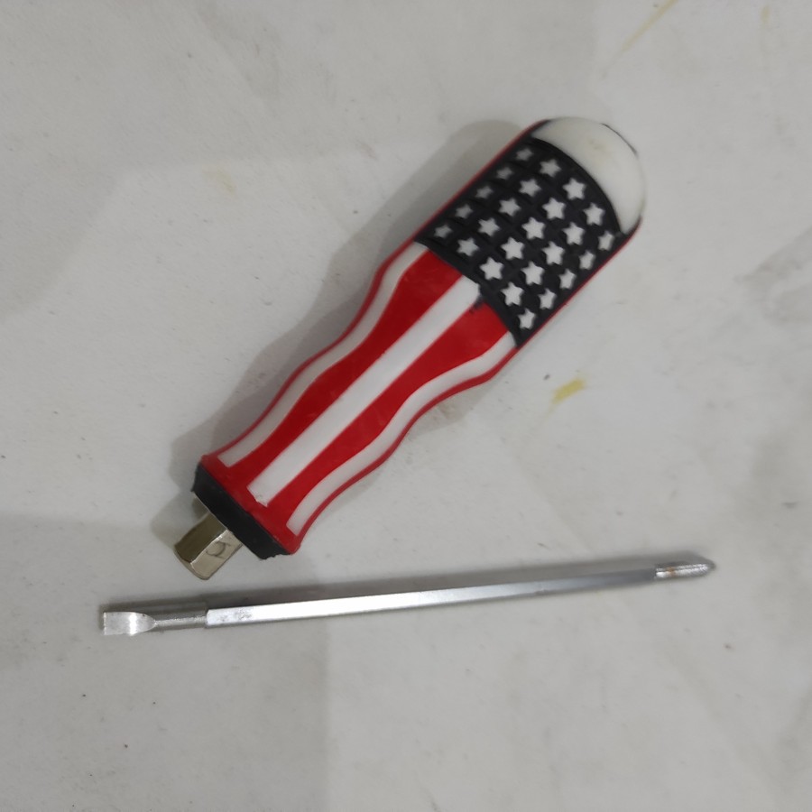 Obeng Bolak Balik minus min plus - + kecil 4mm 4 mm Amerika Usa