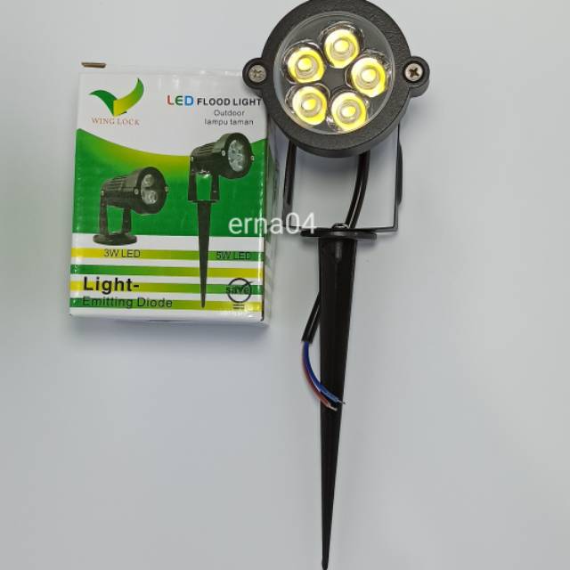 Lampu Taman Tancap LED / Sorot LED / Halaman 5 Watt 5 Mata Warna Kuning