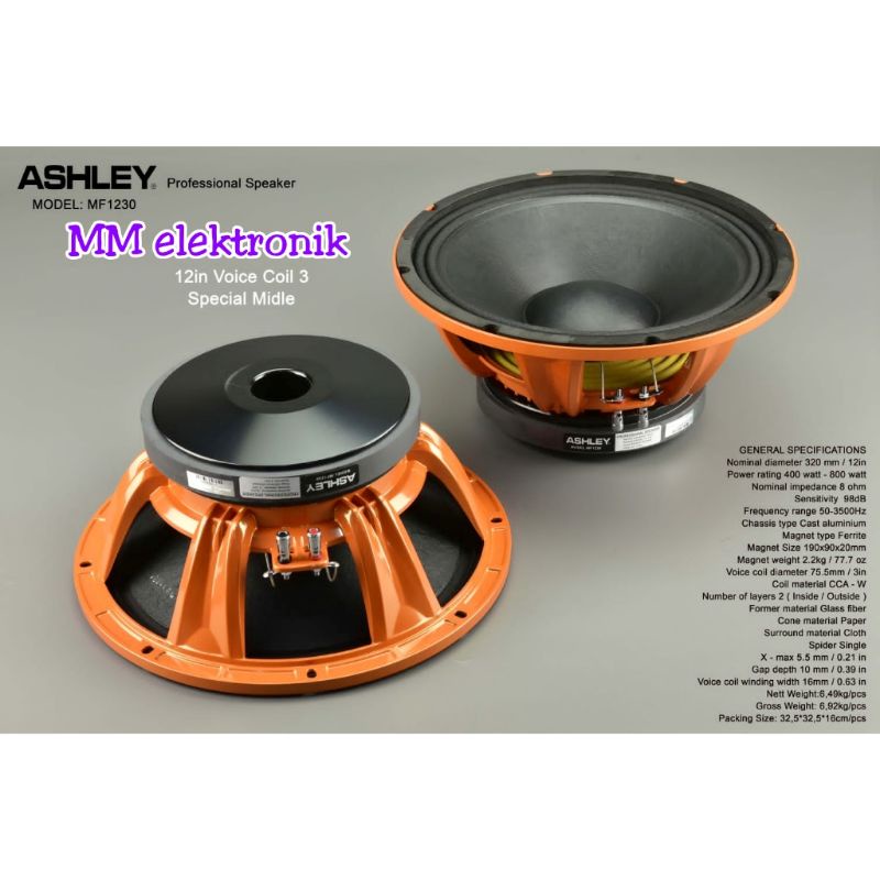 Speaker ASHLEY 12 inch MF1230 Original