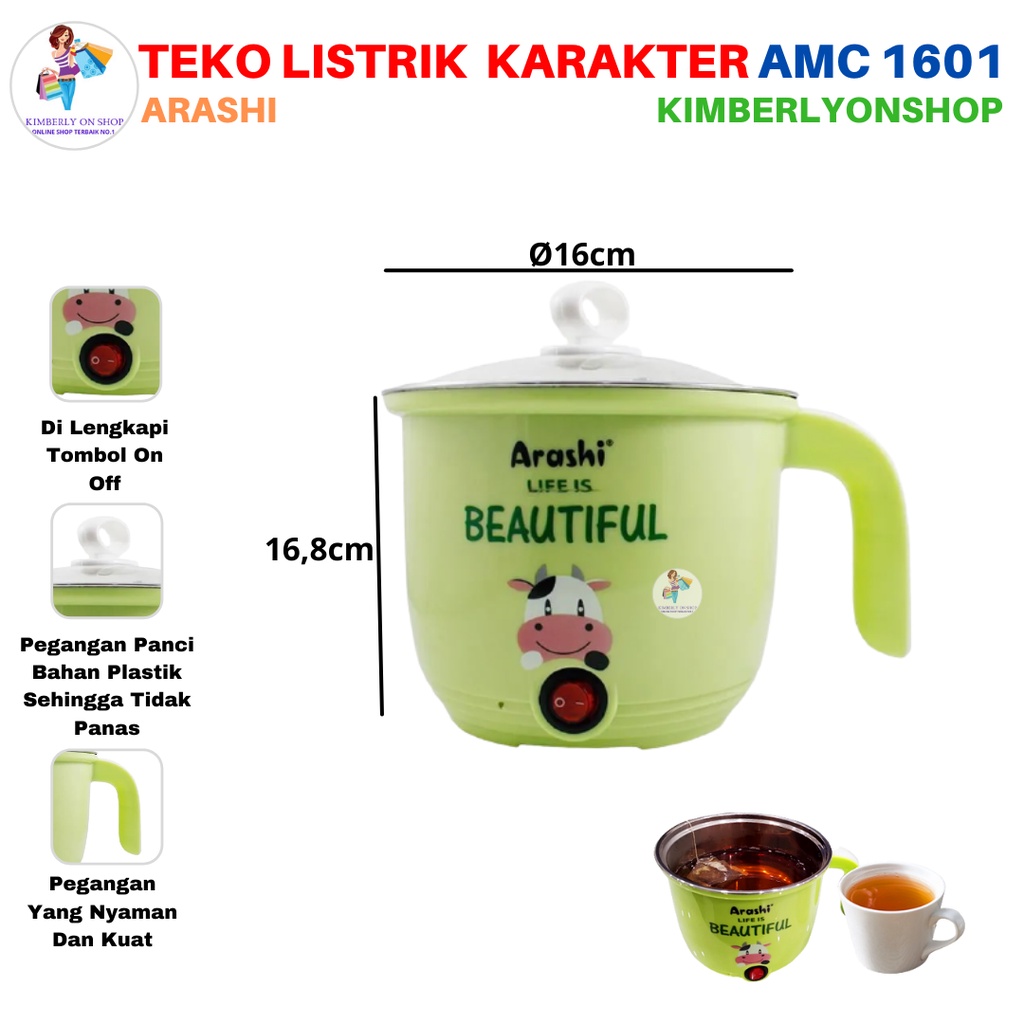 Teko Listrik Pemanas Air Karakter 1,5 Liter AMC 1601 Arashi