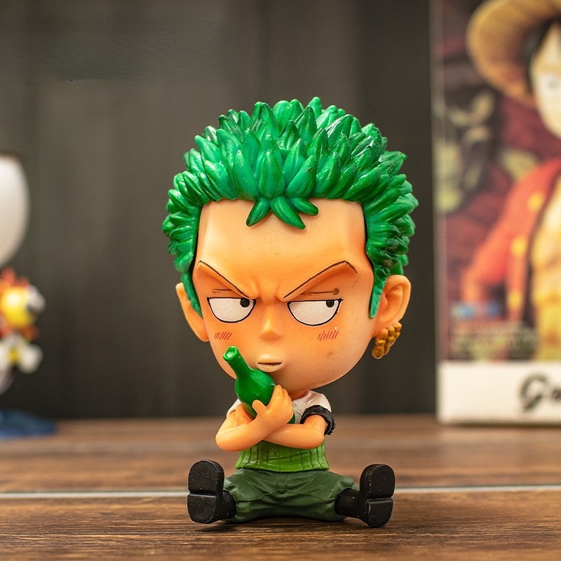 Mainan Action Figure Anime One Piece Luffy Zoro Bahan PVC Ukuran 9cm Untuk Hadiah Anak