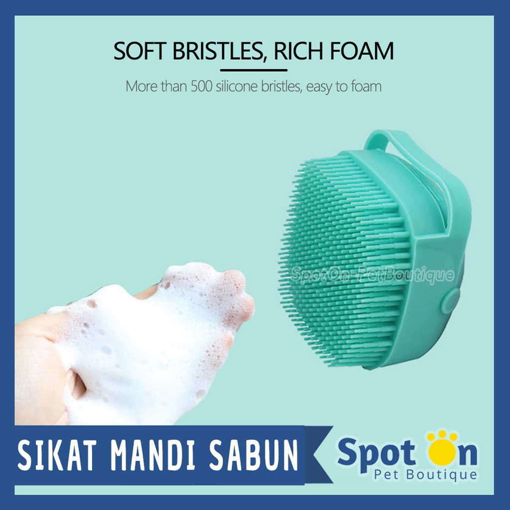 Sikat Mandi Hewan Isi Sabun | Sisir Mandi Silikon Pijat Anjing Kucing Kelinci | Pet Brush Grooming