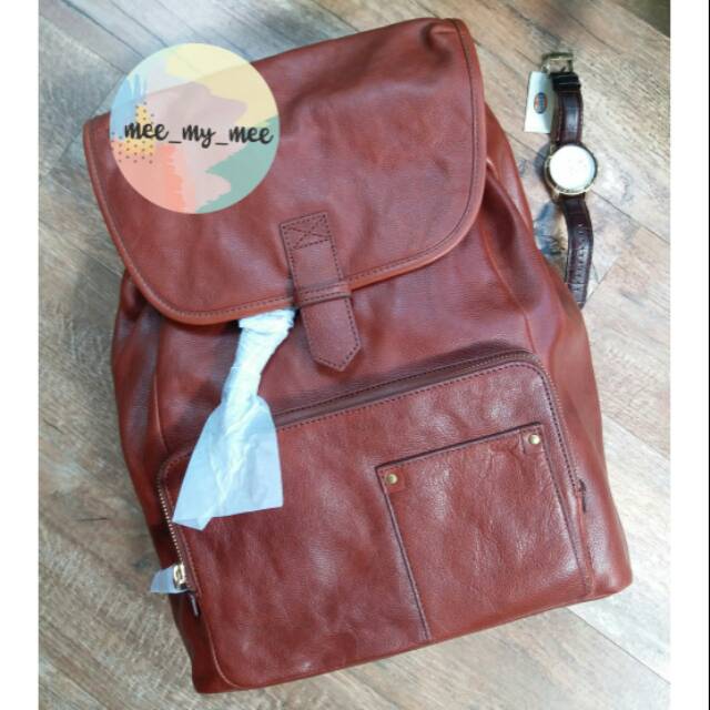 Tas Ransel Fossil Mia Backpack Brown Original
