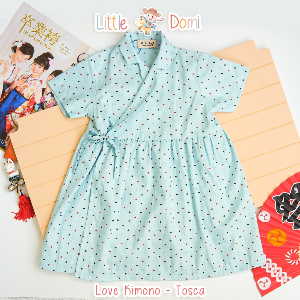 Love Kimono Dress ( Girl ) - Kimono Anak Perempuan - Dress Anak Perempuan - Little Domi