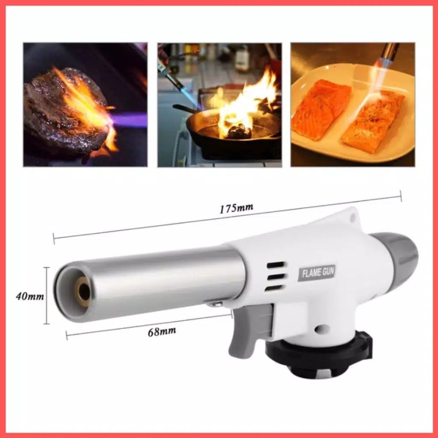 TORCH GUN Kepala Portable Gas Torch Flame Gun Butane Blow Torch Gun alat las heating mentai brulee a
