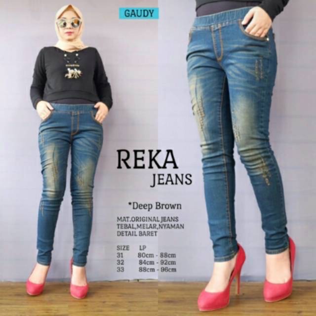 REKA JEANS PINGANG FULL KARET