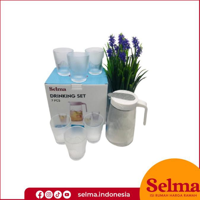 SELMA SET PITCHER / JUG JADE 7PCS CLEAR