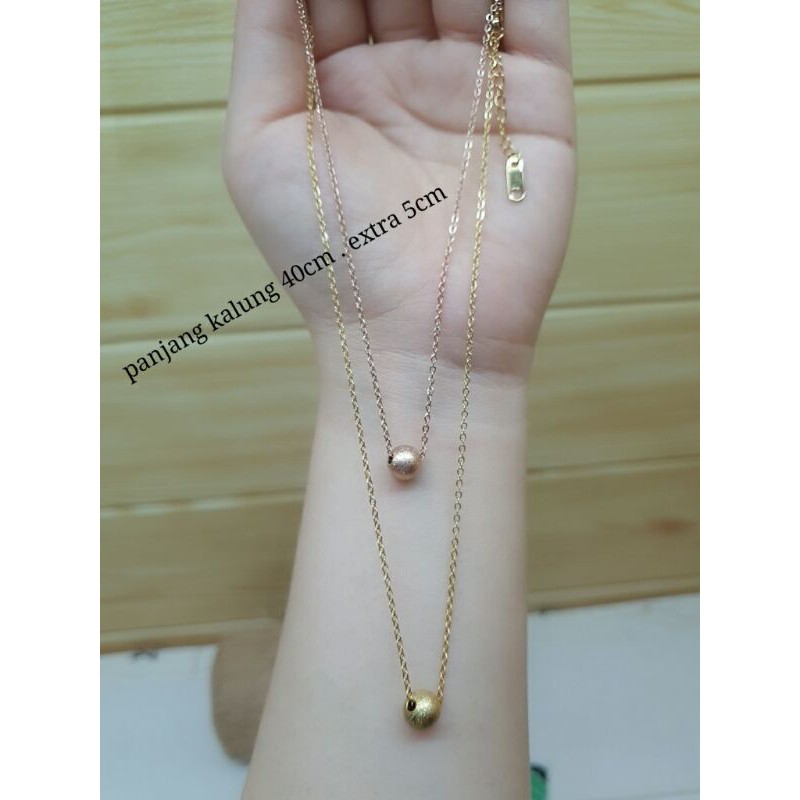 Kalung titanium wanita / kalung liontin bulat / kalung asli titanium wanita fashion korea