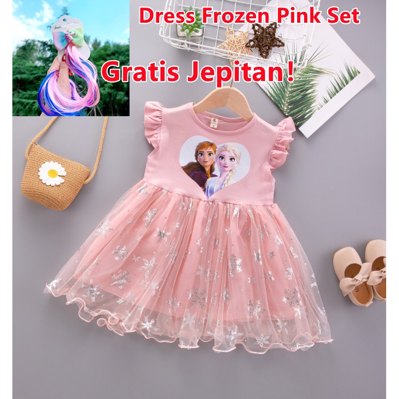 Dress anak Perempuan Gaun Pesta Dress Tutu Import Frozen Elegan Fashion