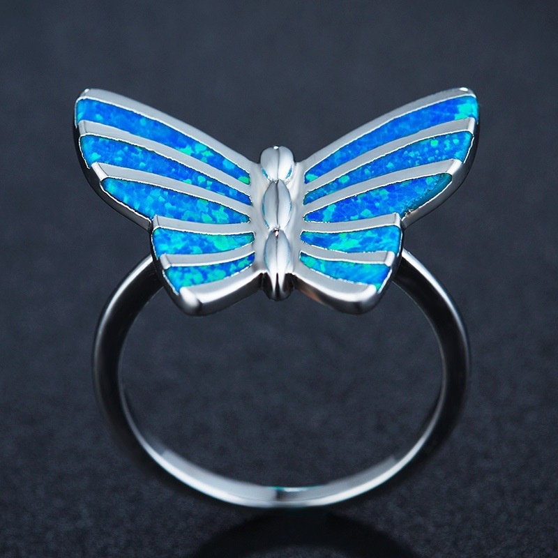 New Opal Ring Opal Creative Butterfly Ring