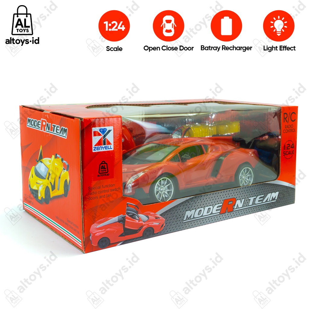 Rc Mobil Balap Phantom Modern Team Remote Control 1:24 Recharger Pintu Buka Tutup