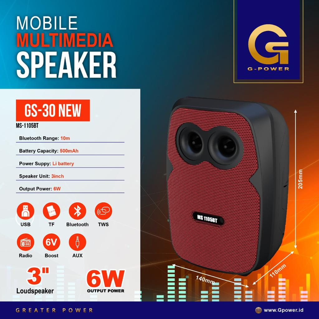 G-POWER MOBILE MULTIMEDIA SPEAKER PORTABLE MS-1105BT GS-30 NEW HARGA MURAH