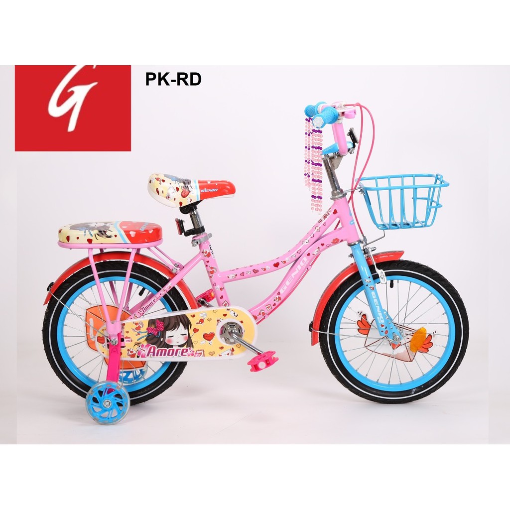 Sepeda Anak Perempuan Genio Kids Amore 12 16 18 inch Keranjang Boncengan-1