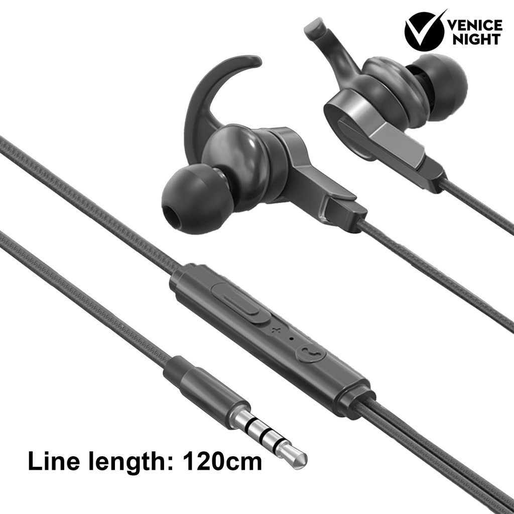 (VNEP) (Berkabel) Headset Earphone Gaming In-ear Stereo Kabel Jack 3.5mm / Tipe-C Dengan Mic Untuk Olahraga