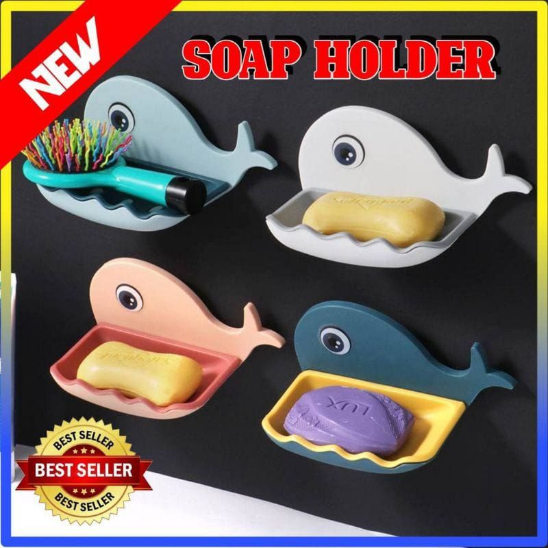 Rak kamar mandi tempat sabun Rak sabun ikan paus Rak tempat sabun batang rak tempel dinding sabun