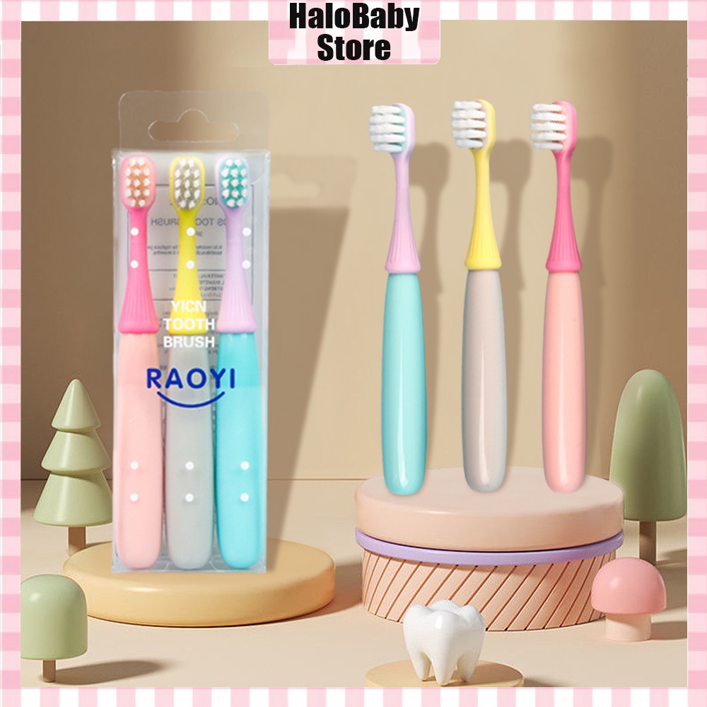 Halobaby Sikat Gigi anak bayi lembut untuk 2-6 Tahun/Kids Toothbrush 3 pcs