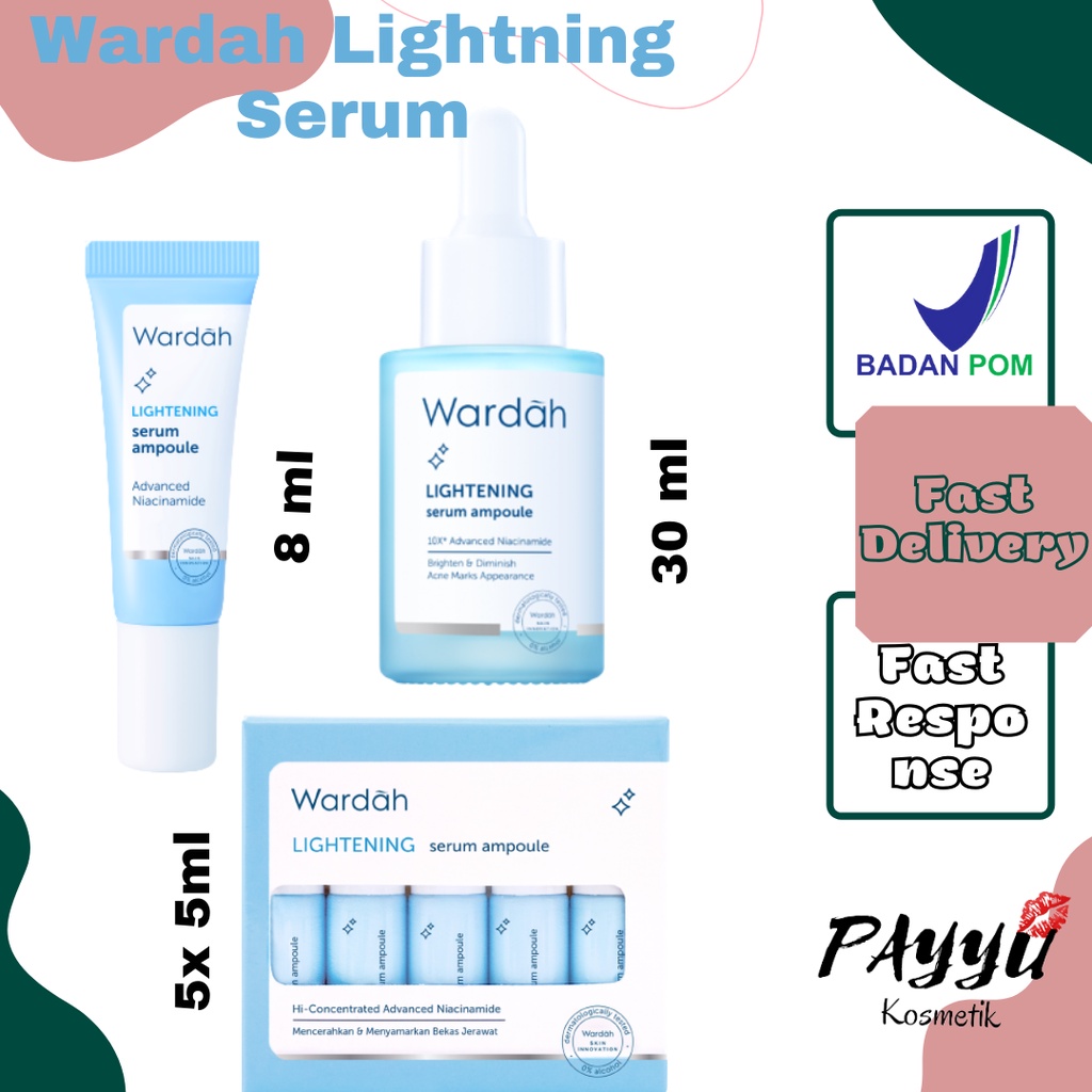 * PAYYU * Wardah Lightening Facial Serum Ampoule / Serum Wajah / Lightening Serum / Serum Pencerah /