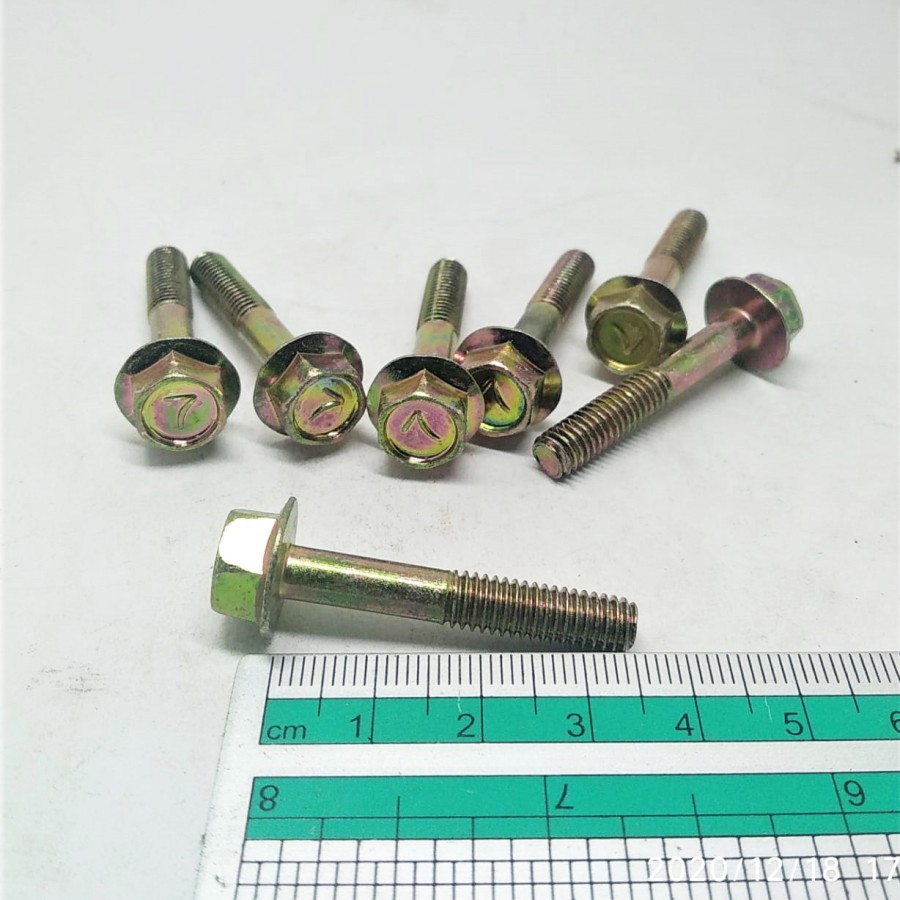Flange Bolt M6x35 Kuning / Baut Topi M6x35