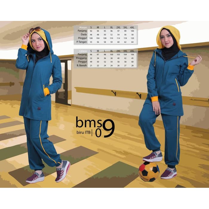 BAJU OLAHRAGA MUSLIMAH BMS 09 BIRU ITB