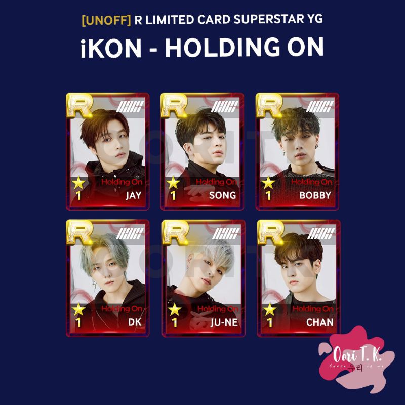 (MIN PEMBELIAN 3 PCS) [Unoff] R CARD SUPERSTAR YG - IKON PHOTOCARD PC JAY SONG BOBBY DK JUNHOE CHAN