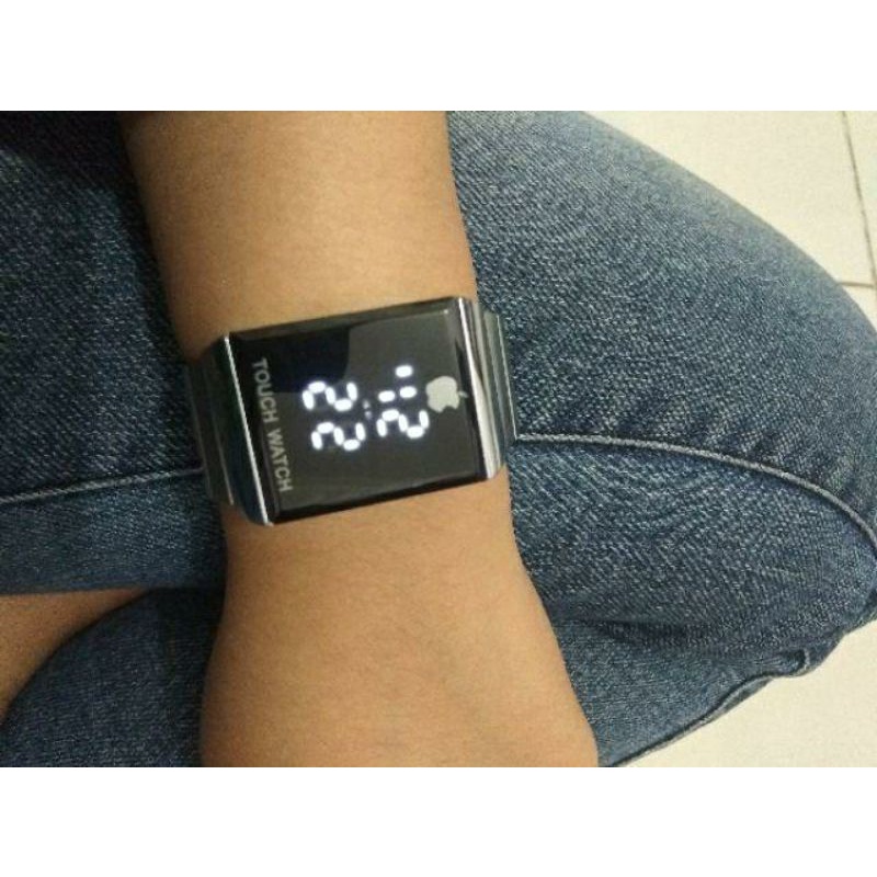 Jam Tangan murah pria wanita APPLE TOUCH SCREEN flat iphone LED