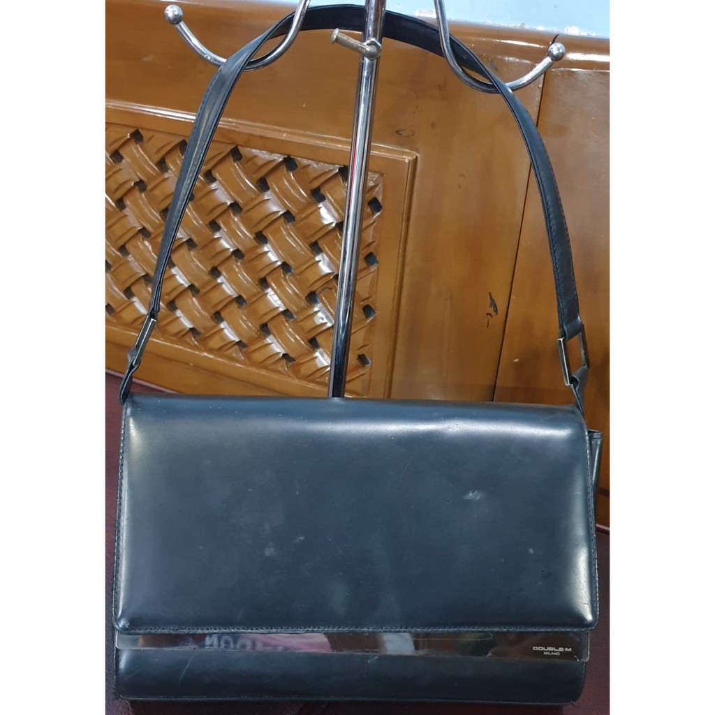 Tas Preloved wanita shoulder kulit asli Double M Milano / tas second / tas bekas / tas wanita