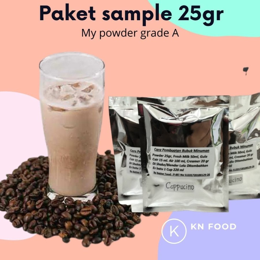 

Paket Sampel 25 Gram My Powder Grade A Cappucino BUBUK MINUMAN