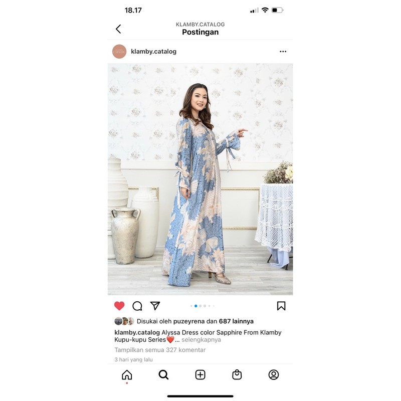 Alyssa Dress color Sapphire WEARING KLAMBY NEW