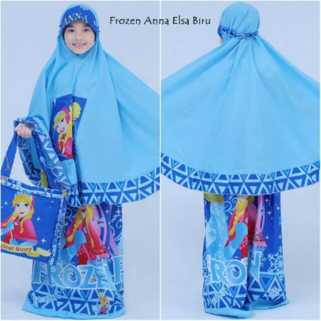 MUKENA FROZEN ANNA ELSA BIRU