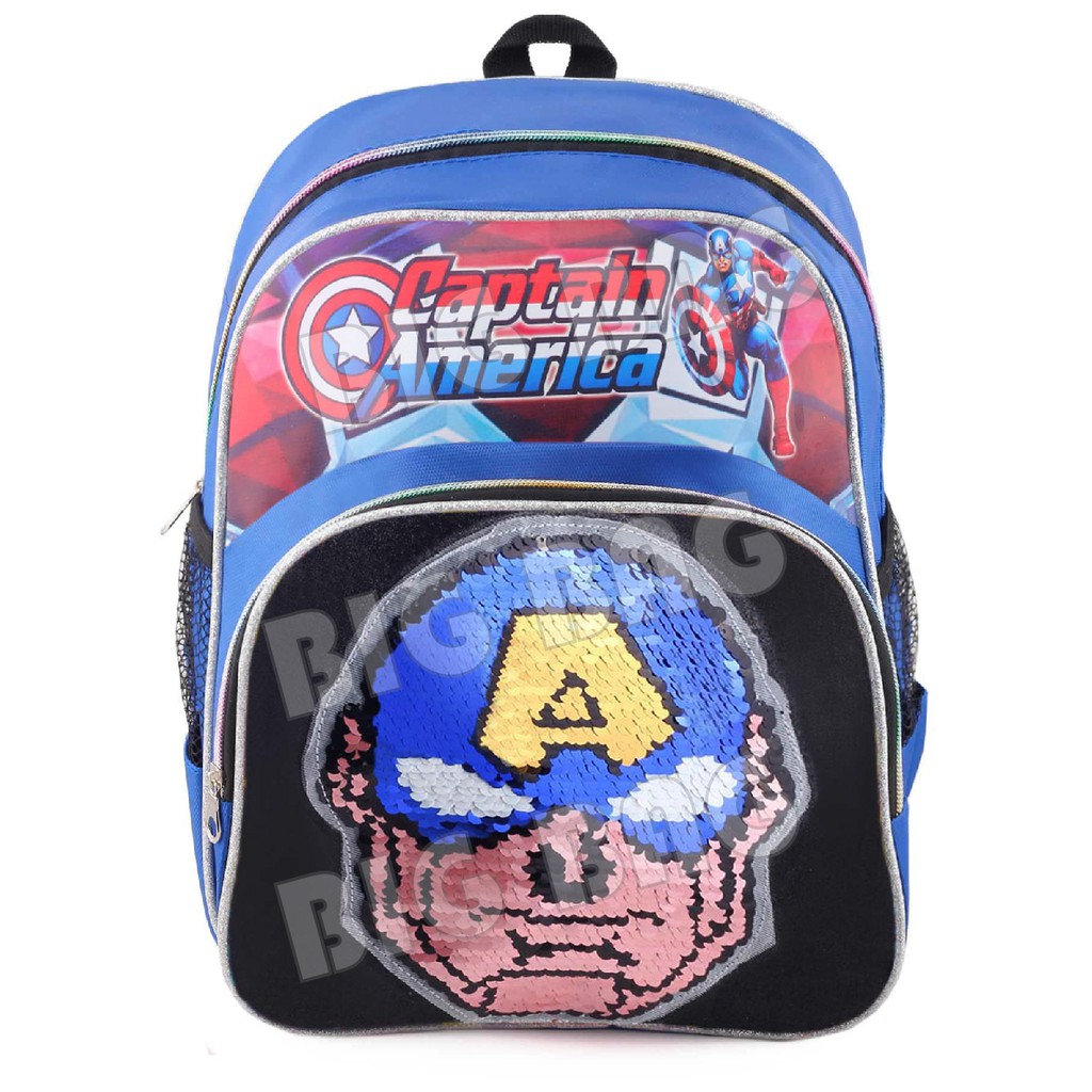 Tas Ransel Anak CAPTAIN AMERICA  - RANSEL USAP / SWIPE - HALF SWIPE - HALF WECKER + FREE BOTOL