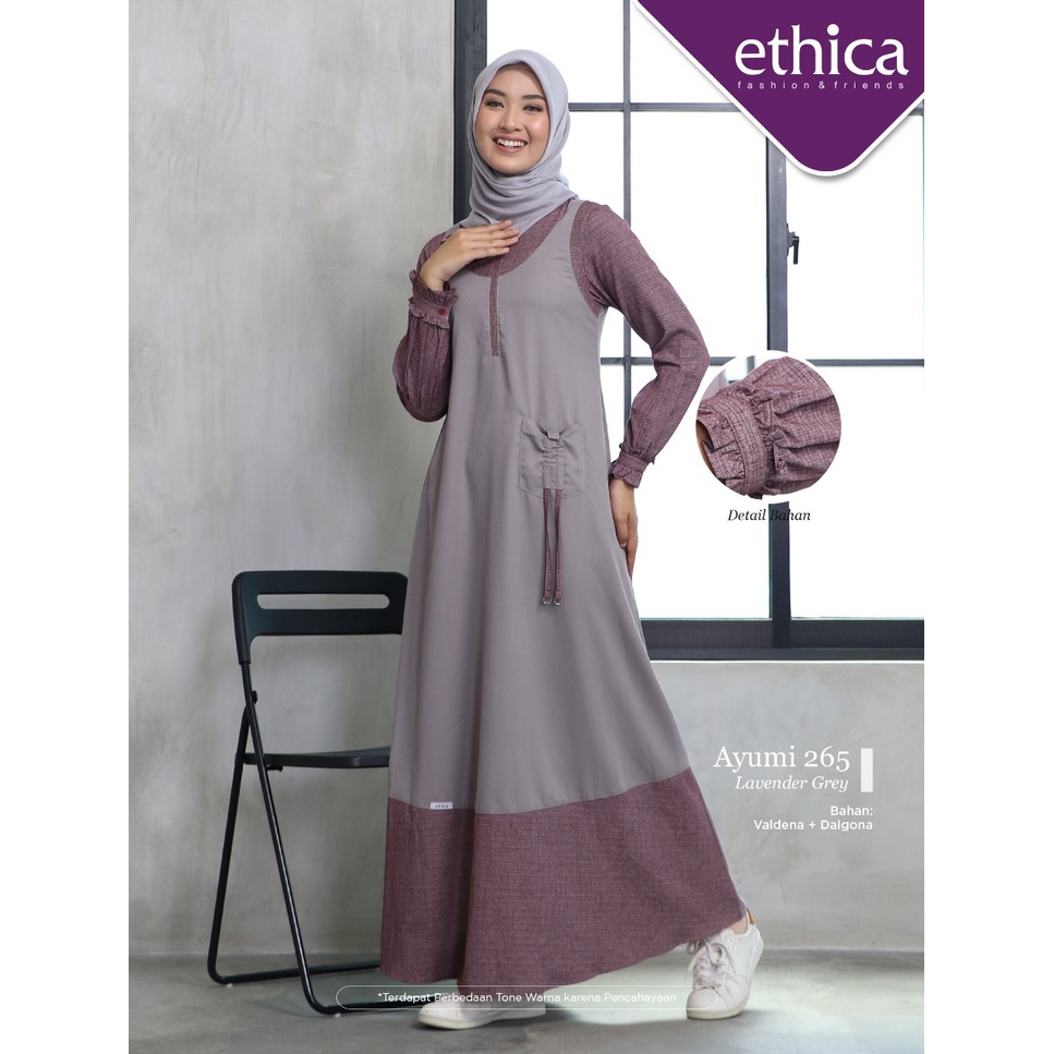 DRESS ONLY ETHICA ORIGINAL AYUMI 265 LAVENDER GREY NAVY GAMIS DEWASA GAMIS ETHICA AYUMI 265 FASHION 