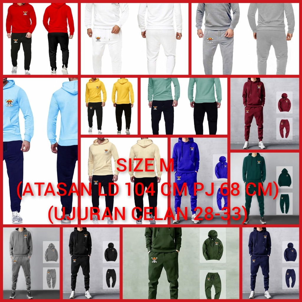 BISA COD/JHOSE/STELAN SWEATER HOODIE LUFFY/SET HOODIE DAN CELANA JOGGER/TERBARU