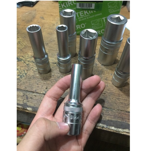 Mata Sok Panjang 8mm 1/2&quot; 6pt/12pt Tekiro Kunci Sok Panjang Anak Sok Panjang Tekiro