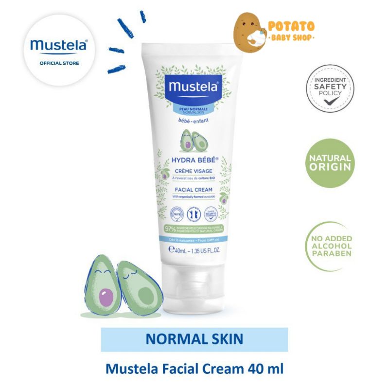 Mustela Hydra Bebe Facial Cream 40ml - Normal Skin Face Cream krim wajah