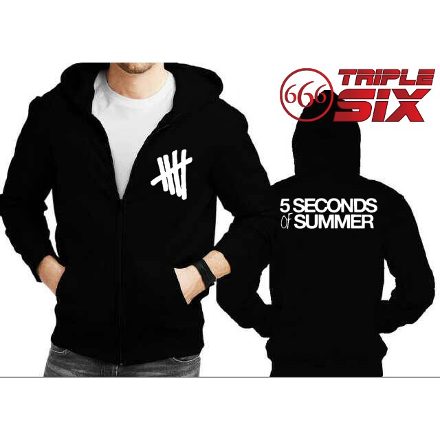 Jaket Hoodie zipper 5 seconds of summer BLACK