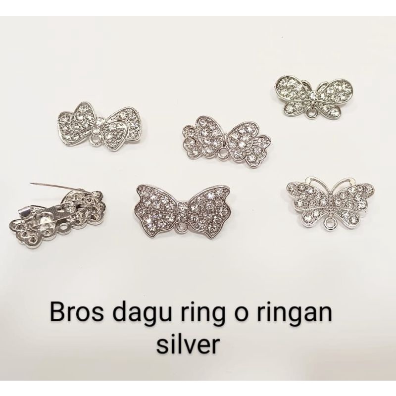 Bros dagu cina silver dan gold(geser gambar) 144pcs mix model