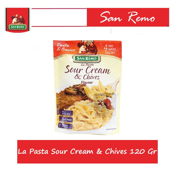 

PASTA-ANEKA- SAN REMO LA PASTA SOUR CREAM AND CHIVES 120 GR -ANEKA-PASTA.