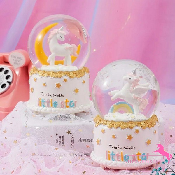 Lampu Hias Snowball Unicorn Kotak Musik Kamar Anak Kado Anak Mainan Cewek Snow Ball Perempuan Kado Hadiah