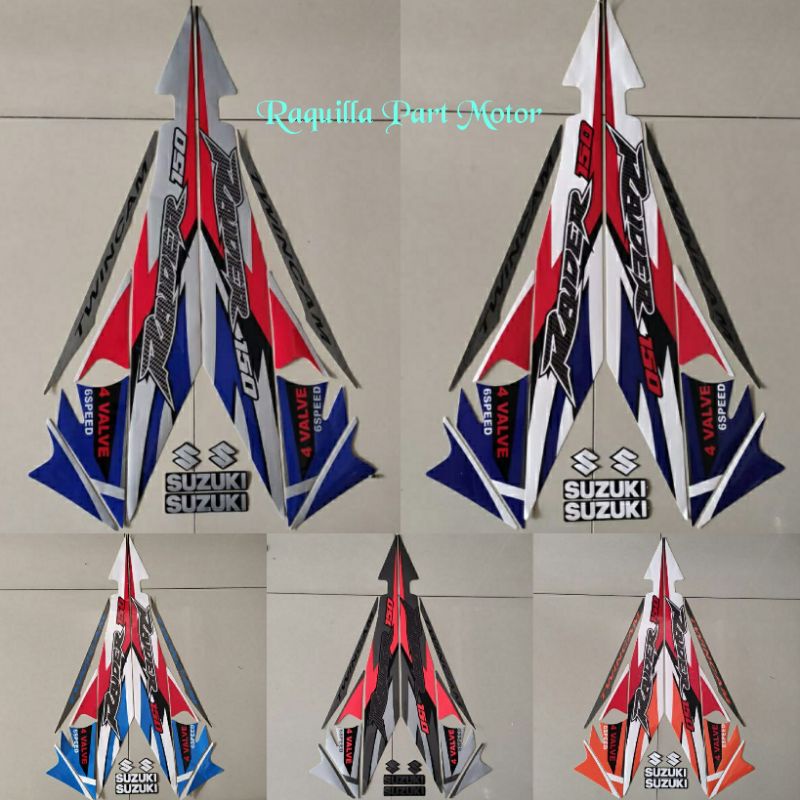 Striping Sticker Body Suzuki Satria Fu 150 Raider Model Thailand List Bodi Motor Satria Fu 150 Raide