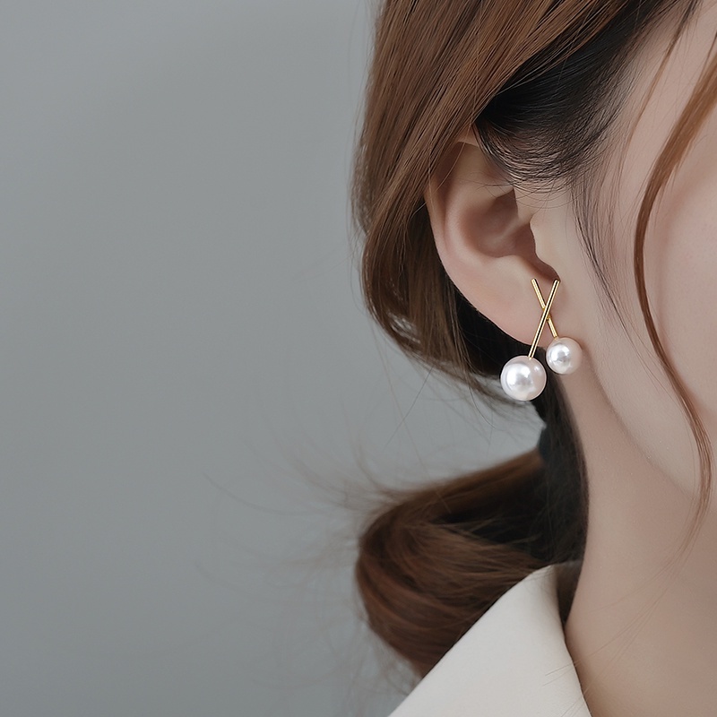 Anting Wanita Aksen Mutiara Gaya Korea Untuk Musim Panas