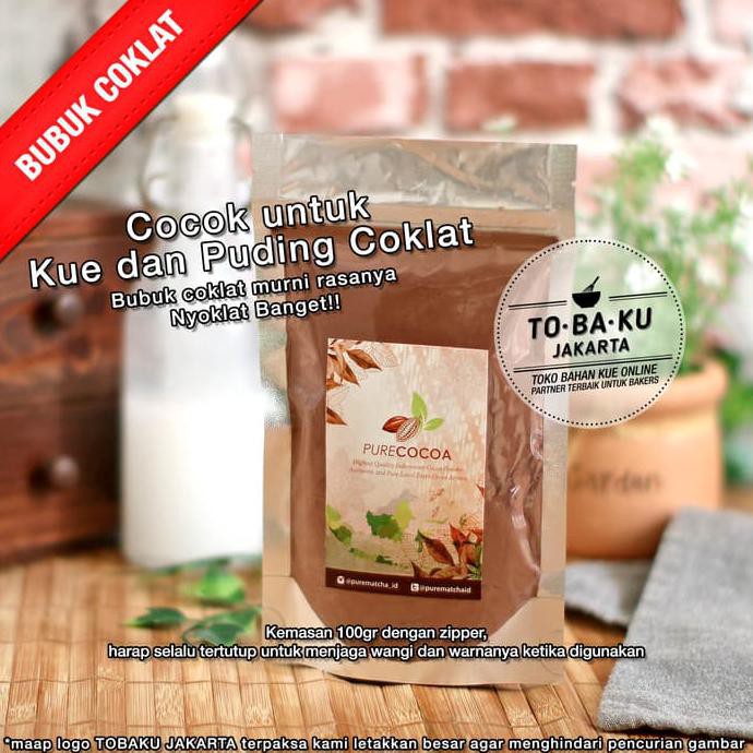 

Pure Cocoa Coklat Bubuk Powder Cokelat Murni Tanpa Campuran - 100gr