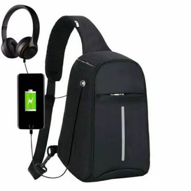 Best Seller Tas Selempang Anti Maling &amp; Anti Air Smart Crossbody Bag Non USB Charger Premium Quality