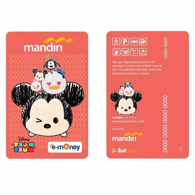 eMoney Card Disney Seri TSUM - TSUM - MICKEY MOUSE ORI /Like eTOLL Tapcash Flazz or Brizzi