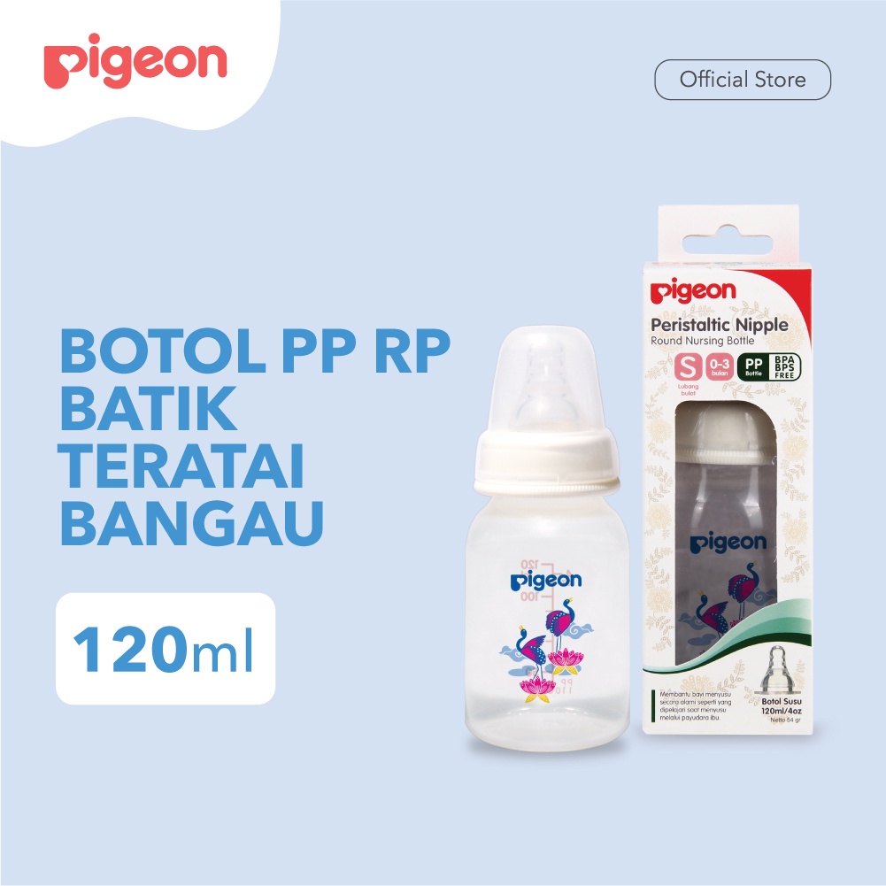 Pigeon Botol Susu PP RP Batik Teratai Bangau (Tersedia varian ukuran dan warna)