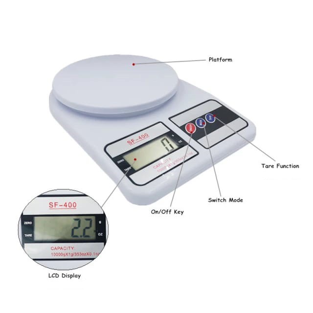 Timbangan Digital Presisi Kue Dapur Bahan Kitchen Scale Elektrik 10kg