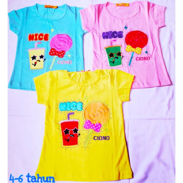 Kaos anak cewek Nice merk Ciono