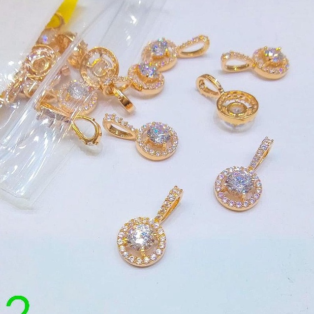 Liontin mainan kalung anak dan dewasa emas asli kadar 700 70% 16k mata bulat 3d mewah elegan rosegold gold whitegold